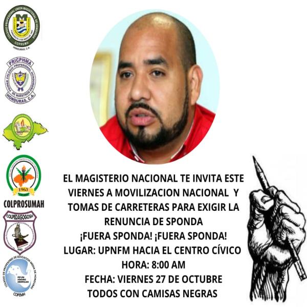 Movilización Magisterio Nacional: Renuncia Sponda 