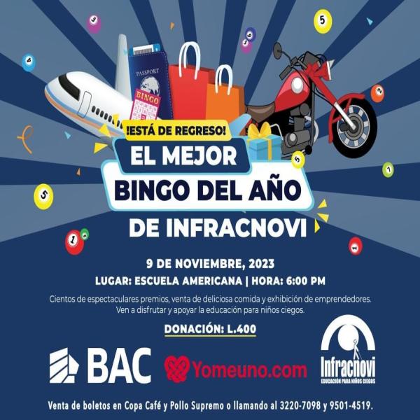 El mejor Bingo del Año; Todos a apoyar a INFRACNOVI