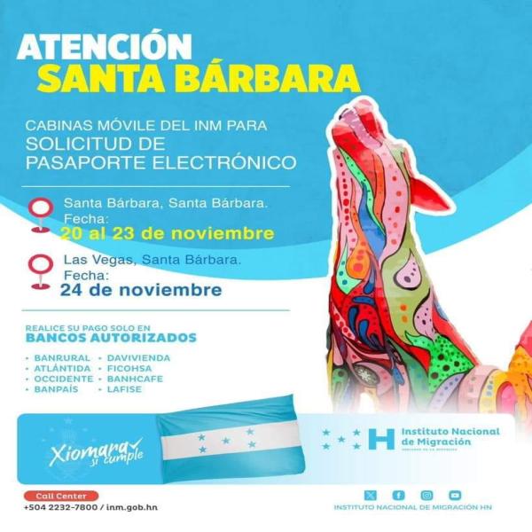 Atención Santa Bárbara: Cabinas móviles del INM para solicitud de Pasaporte Electrónico 