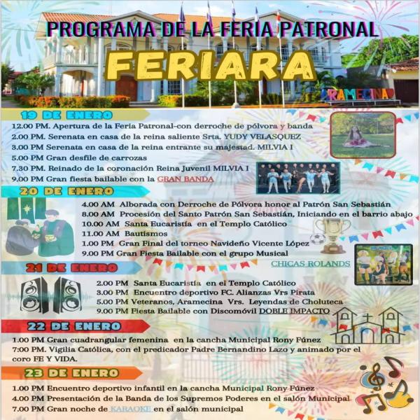 Programa de la Feria patronal “FERIARA” - Aramecina Valle 