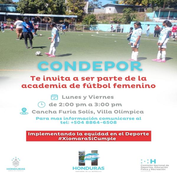 CONDEPOR te invita a que formes parte de la Academia de Fútbol Femenino 