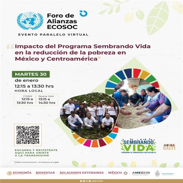 Evento virtual: Impacto del Programa Sembrando vida en la reducción de la pobreza en México y Centroamérica 