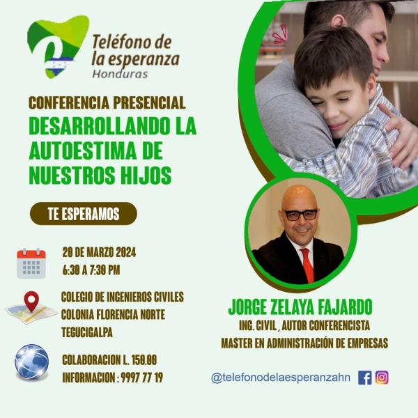 Conferencia presencial: Desarrollando la autoestima de nuestros hijos 