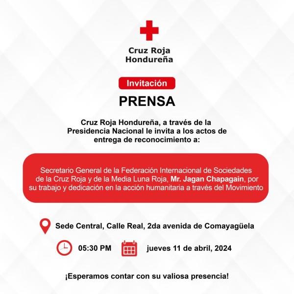 Cruz Roja Hondureña: Entrega de Reconocimiento 