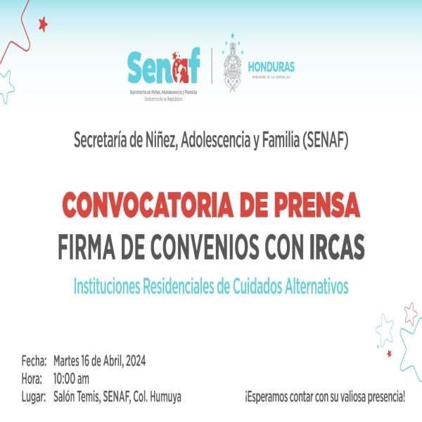 Firma de Convenio SENAF e IRCAS