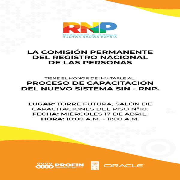 Proceso de capacitación del nuevo sistema SIN-RNP
