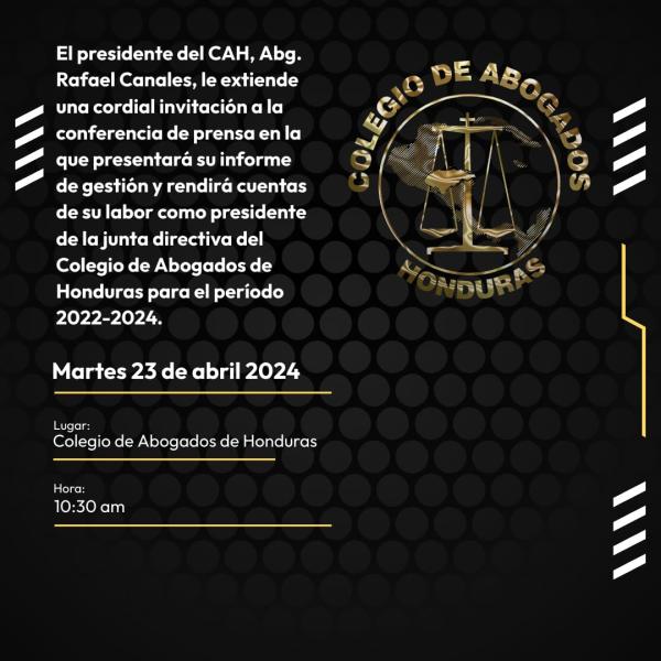 Presentación del Informe de gestión y rendición de cuentas del presidente del CAH 2022-2024