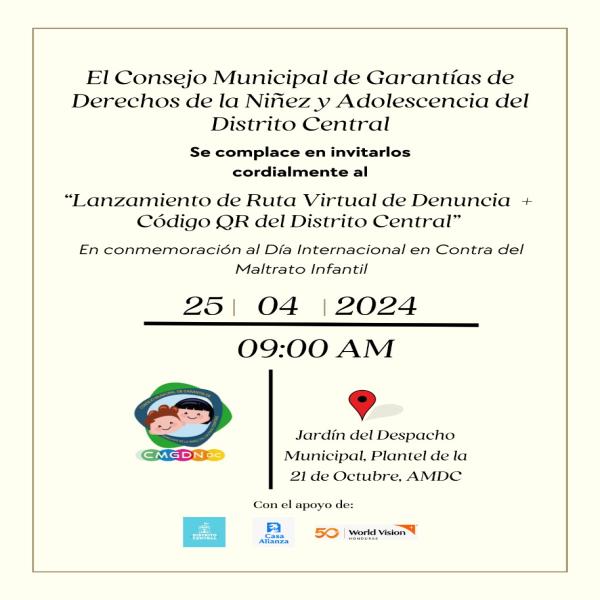 Lanzamiento de Ruta Virtual de Denuncia + Código QR del Distrito Central 