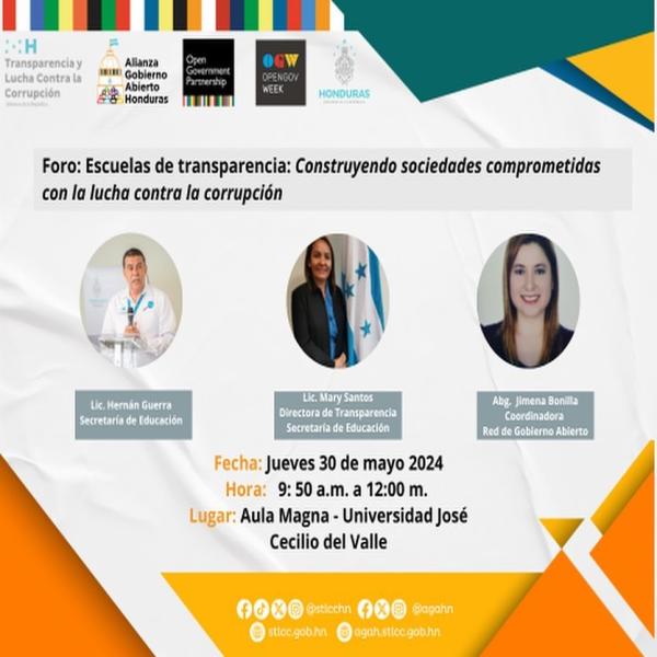 Foro: Escuelas de Transparencia: Construyendo sociedades comprometidas con la lucha contra la corrupción 