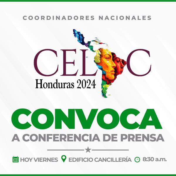 Coordinadores de la CELAC Honduras, invitan a conferencia de prensa 