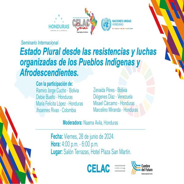 Seminario Internacional: Estado Plural desde las resistencias y luchas organizadas de los Pueblos Indígenas y Afrodescendientes  