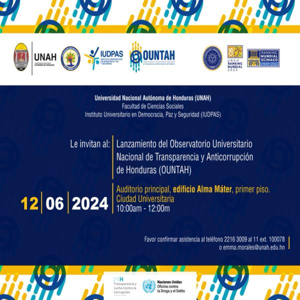 Lanzamiento del Observatorio Universitario Nacional de Transparencia y Anticorrupción de Honduras
