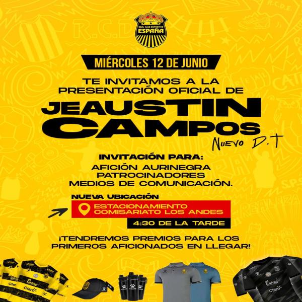 Presentación oficial de Jeaustin Campos nuevo director técnico del Real España   