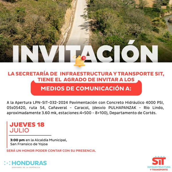 FHIS: Apertura de la pavimentación de la ruta Cañaveral – Caracol – Río Lindo 