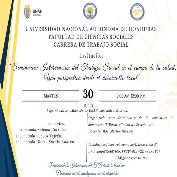 Seminario: “Intervención del Trabajo Social en el Campo de la Salud: Una Perspectiva desde el Desarrollo Local