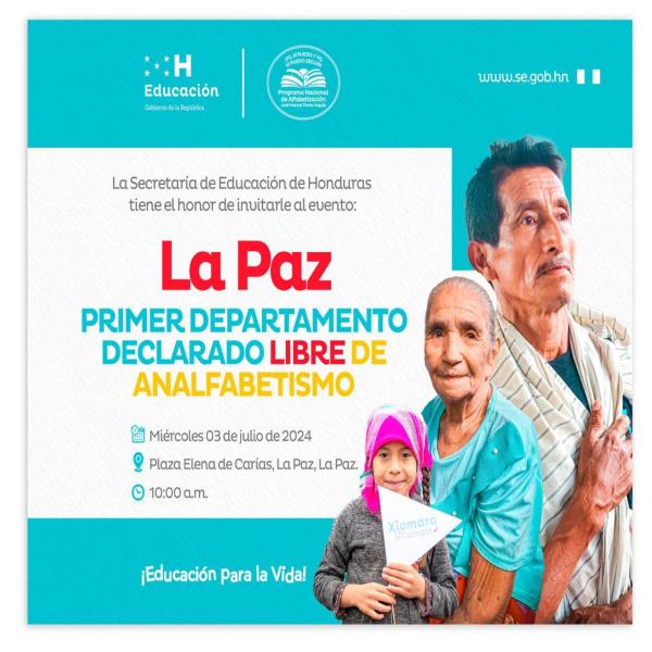 La Paz Primer Departamento declarado Libre de Analfabetismo