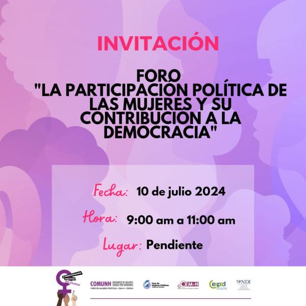 Foro: La participación política de las mujeres y su contribución a la democracia 