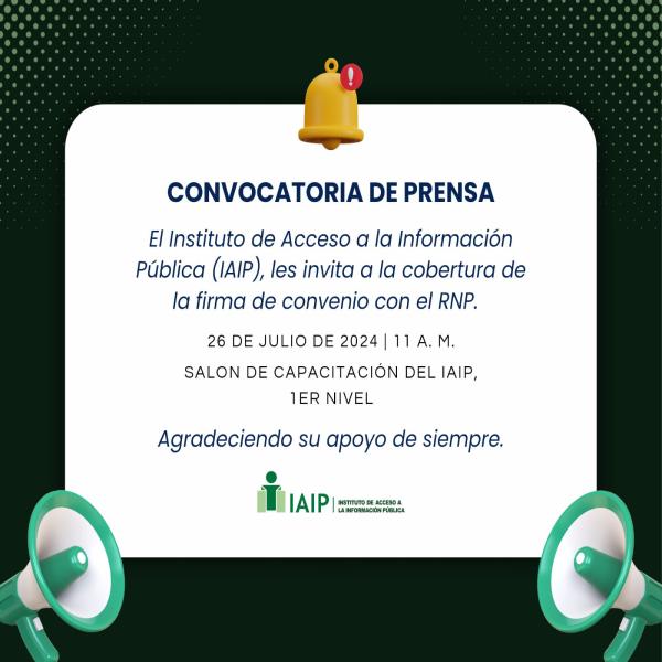Firma del Convenio Interinstitucional IAIP – RNP 
