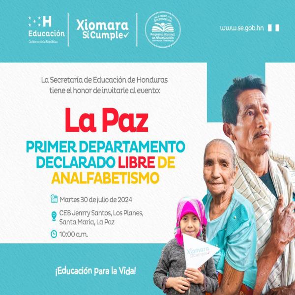 La Paz, primer departamento declarado libre de analfabetismo
