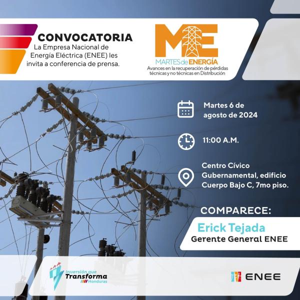 ENEE: Avances en la recuperación de pérdidas técnicas y no técnicas de distribución 