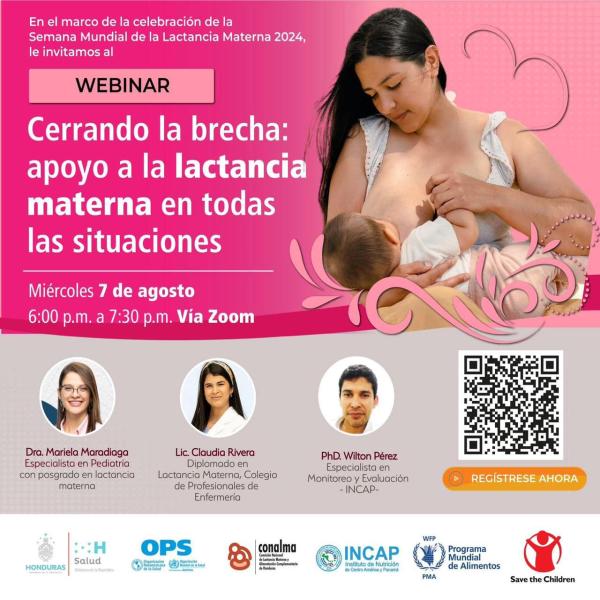 Seminario web zoom en el marco de la celebración de la semana mundial de la lactancia materna 2024 