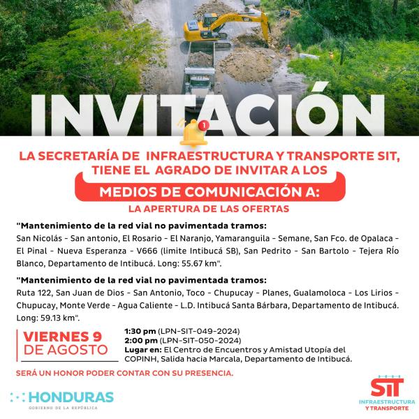 SIT: Apertura de ofertas en Intibucá 