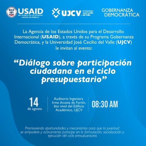 Evento: Diálogo sobre la participación ciudadana en el ciclo presupuestario 