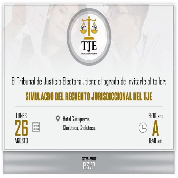 Taller “Simulacro del Recuentro Jurisdiccional del TJE” 