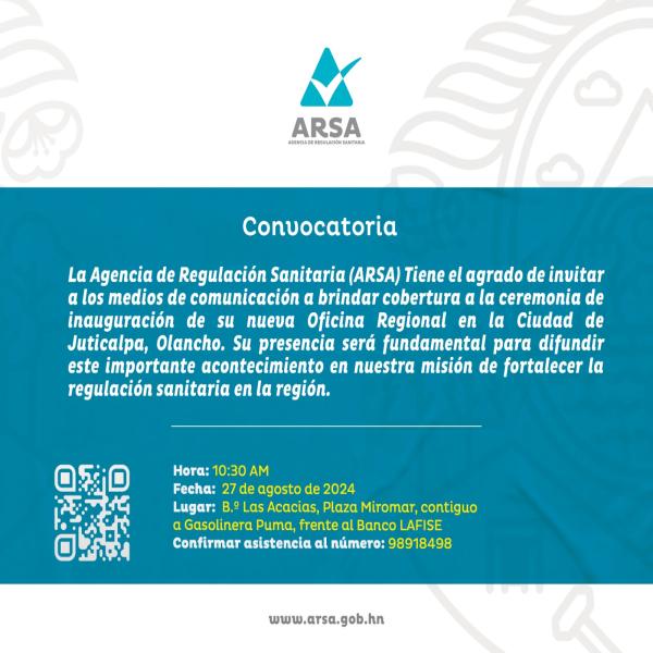 ARSA: Inauguración Oficina Regional en Juticalpa, Olancho