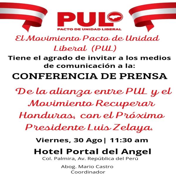 Partido Liberal: Alianza con Luis Zelaya 