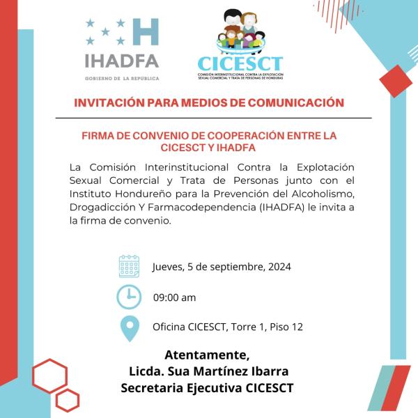Firma de un convenio de cooperación Interinstitucional CICESCT – IHADFA 