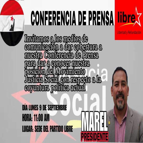 Conferencia de prensa: Plan de trabajo precandidato presidencial Marel Humberto Calix 