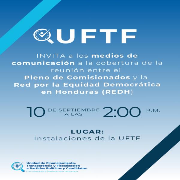 Reunión entre el Pleno de Comisionados de la Unidad de Financiamiento, Transparencia y Fiscalización y la REDH 