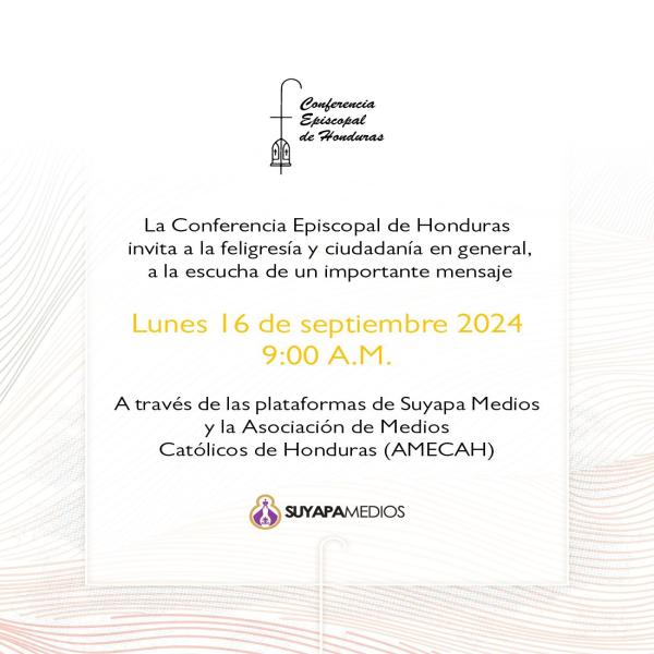 La Conferencia Episcopal de Honduras le invita a escuchar la lectura de un importante