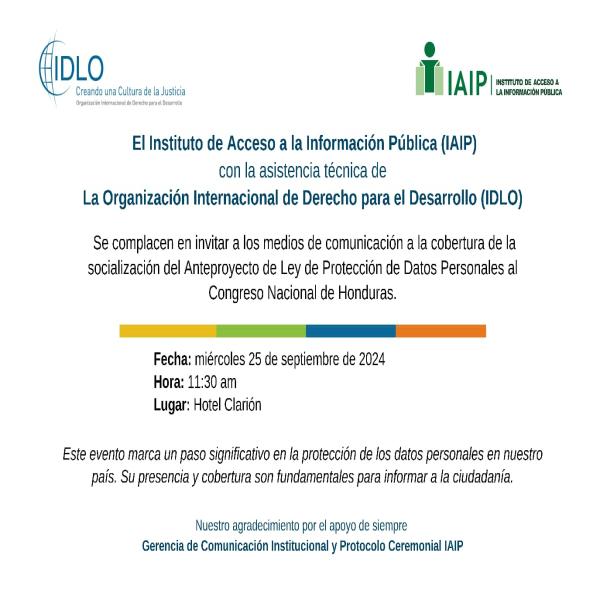 Socialización del Anteproyecto de Ley de Protección de Datos Personales al Congreso Nacional 