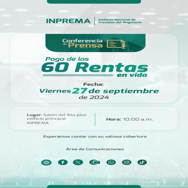 INPREMA: Pago de las 60 Rentas en Vida 
