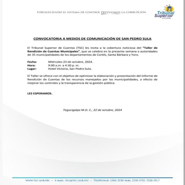 TSC: Taller de Rendición de cuentas Municipales