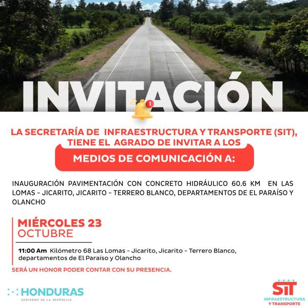 Inauguración de la pavimentación con concreto hidráulico de 60.6 km en Las Lomas- Jicarito Terrero Blanco