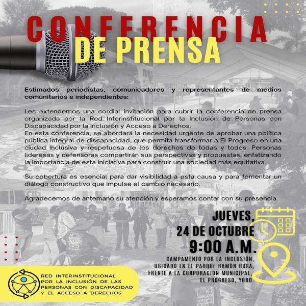Conferencia de Prensa: Red de Inclusión de Personas con discapacidad 