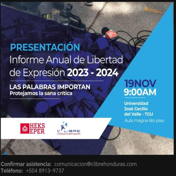 Presentación del Informe Anual de Libertad de Expresión 2023-2024: “Las palabras importan protejamos la sana crítica” 