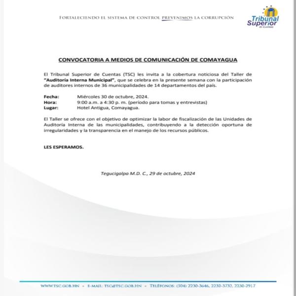 TSC: Taller Auditoría interna municipal 2024