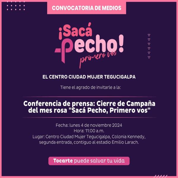 Cierre de la campaña "Sacá Pecho, Primero Vos" en conmemoración al mes de lucha contra el Cáncer de Mama.