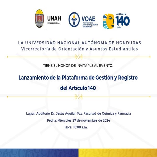 Lanzamiento de la Plataforma de Gestión y Registro del Artículo 140