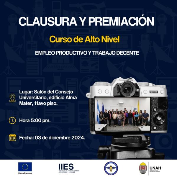 Clausura y Premiación del Curso de Alto Nivel: Empleo productivo y trabajo decente 