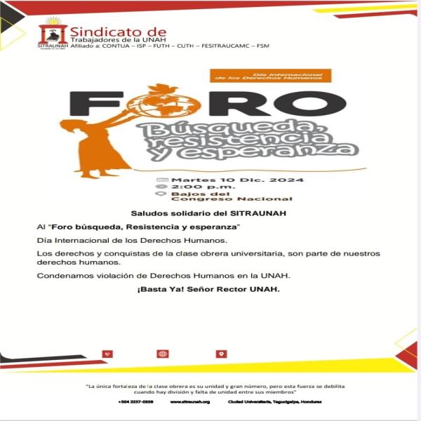 Foro: Búsqueda, resistencia y esperanza  