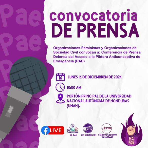 Conferencia de Prensa sobre la Defensa del Acceso a la Píldora Anticonceptiva de Emergencia 