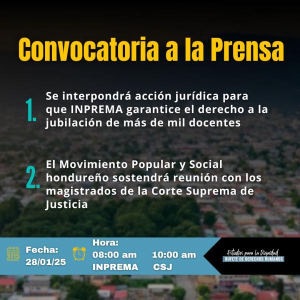 INPREMA: Convocatoria de prensa 