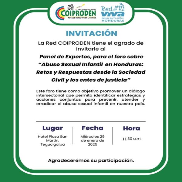 Foro: Abuso sexual infantil en Honduras 