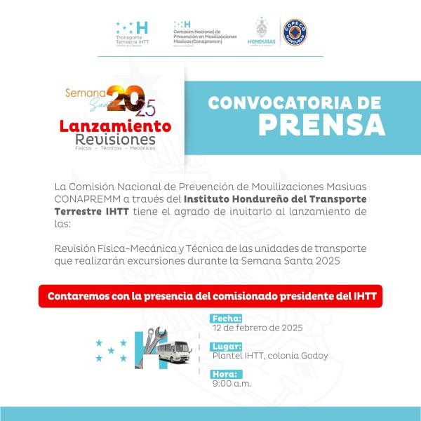 Lanzamiento oficial de las Revisiones Físicas, Técnicas y Mecánicas, previo a la Semana Santa