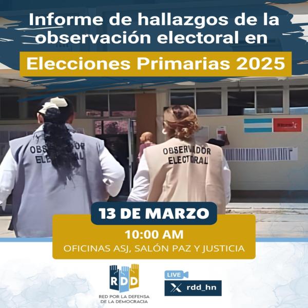 RDD: Presentación del "Informe de hallazgos de la observación electoral en Elecciones Primarias 2025"